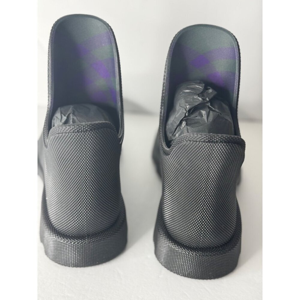 BURBERRY Marsh Low Black Rubber Boots Rain Snow Textured EU 40 US 10 UK 7 $820 - Picture 8 of 10
